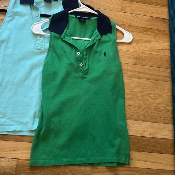 Bundle 2 y2k Ralph Lauren polo tank. Waffle polo shirt - Picture 3 of 4